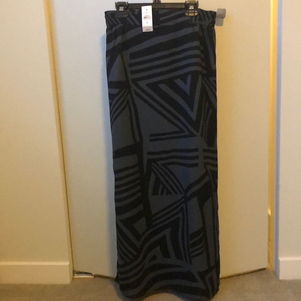 Brand new black and blue Loft maxi skirt- XS